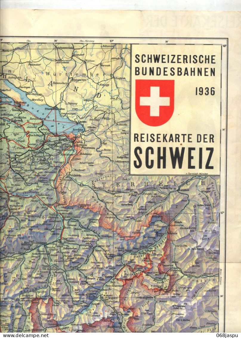 Carte Suisse  Voyage - Wegenkaarten