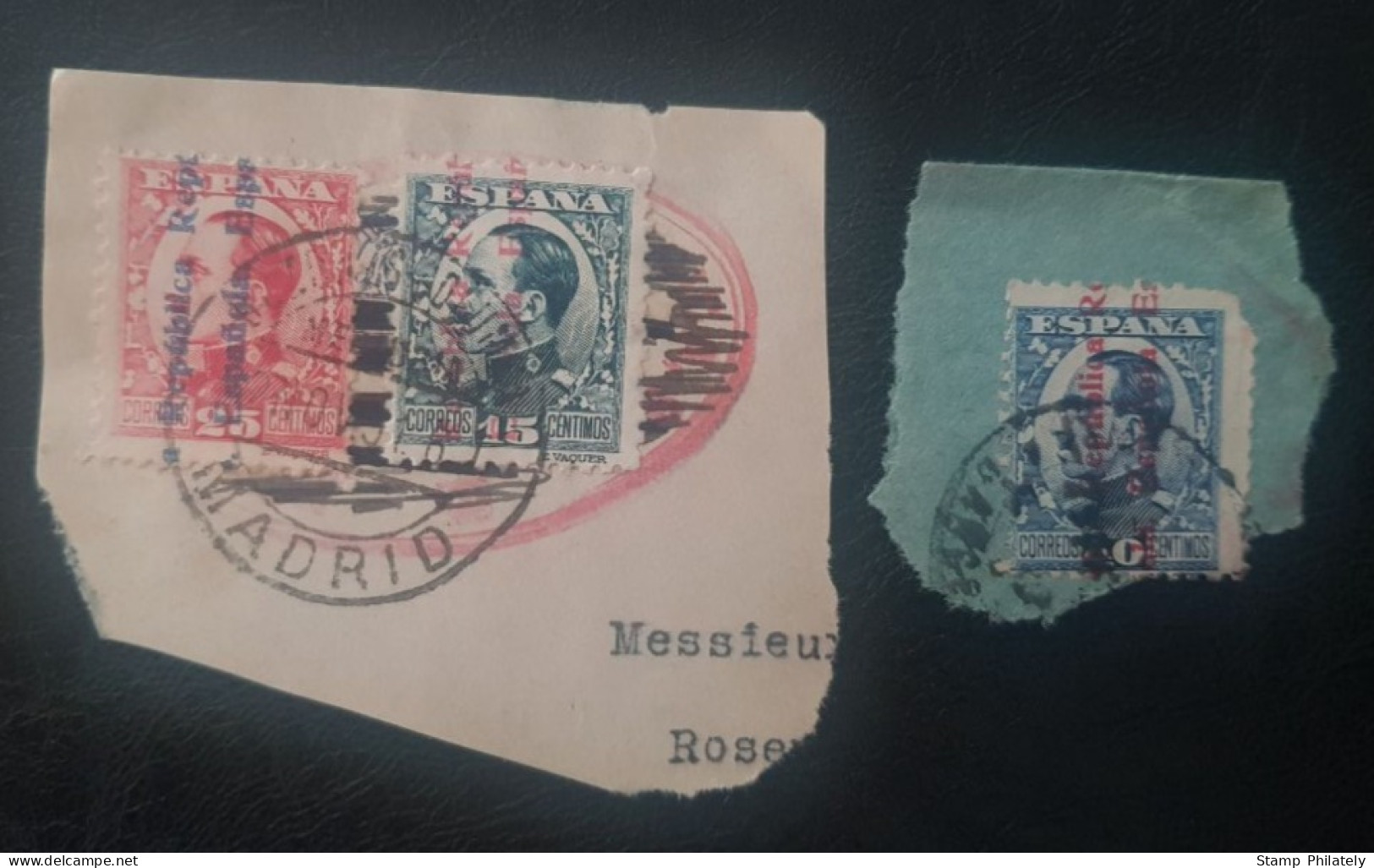 Spain Used Postmark Overprinted Stamps On Paper - Autres & Non Classés