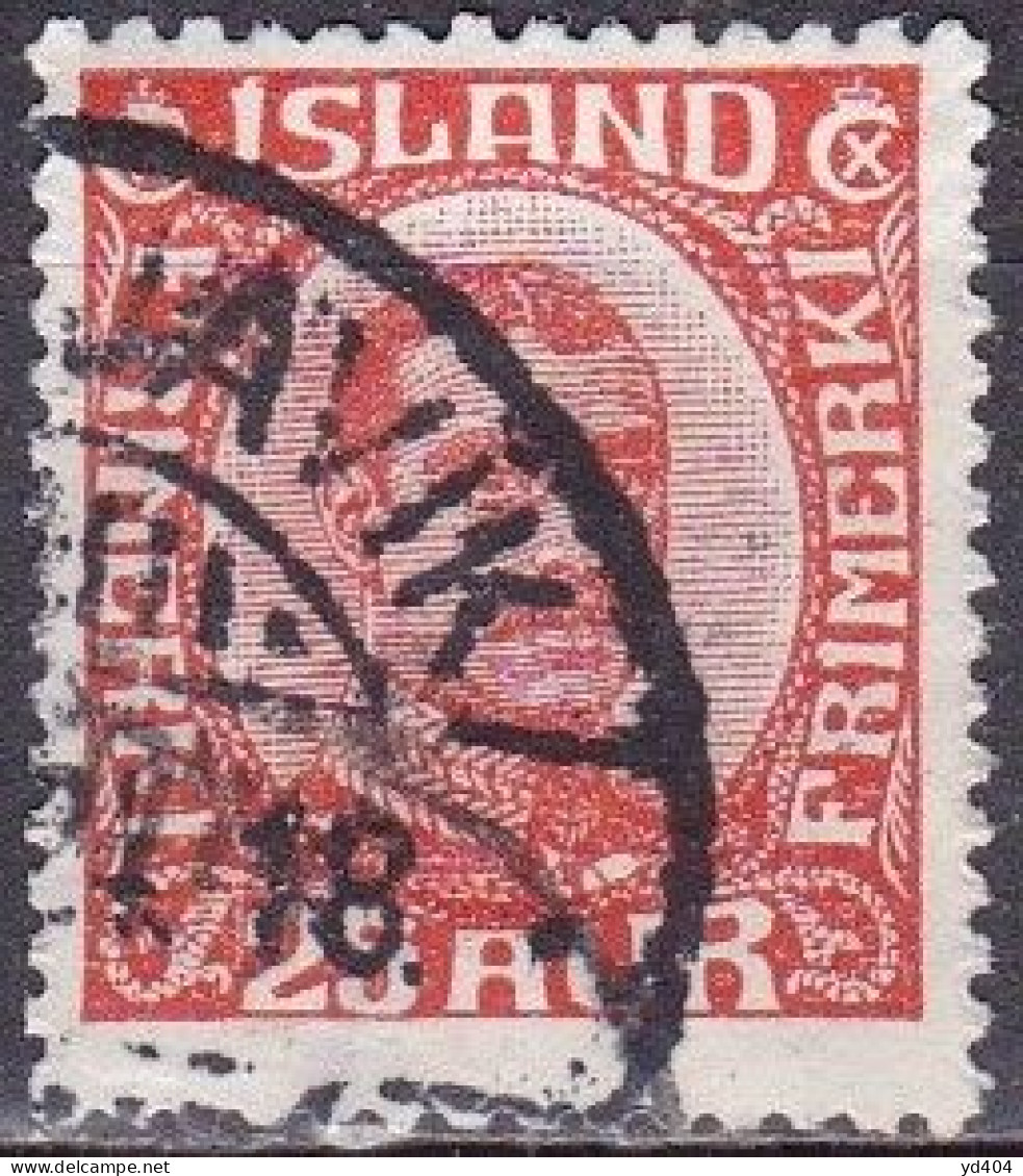 IS016B– ISLANDE – ICELAND – 1922 – KING CHRISTIAN X – MI # 102 USED 50 € - Gebruikt