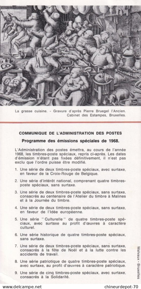Administration Des Postes Belge émission D'une Série De Timbres Poste Spéciaux  N°19 1967 édité En Français - Lettres & Documents