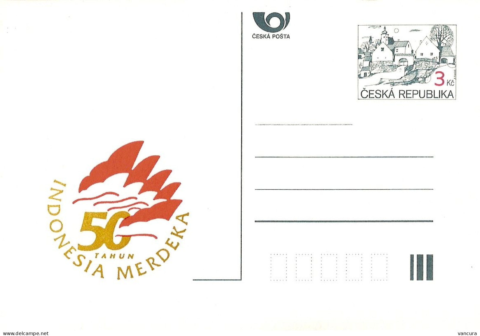 CDV A 7 Czech Republic Indonesia Merdeka 1995 - Cartes Postales