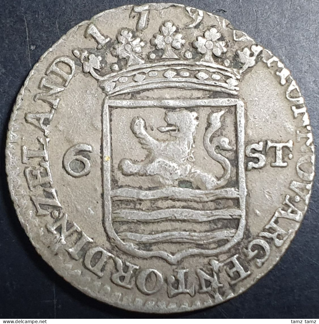 Netherlands 6 Stuivers Scheepjesschelling Zeeland 179X Silver VF Off Center - Monedas Provinciales