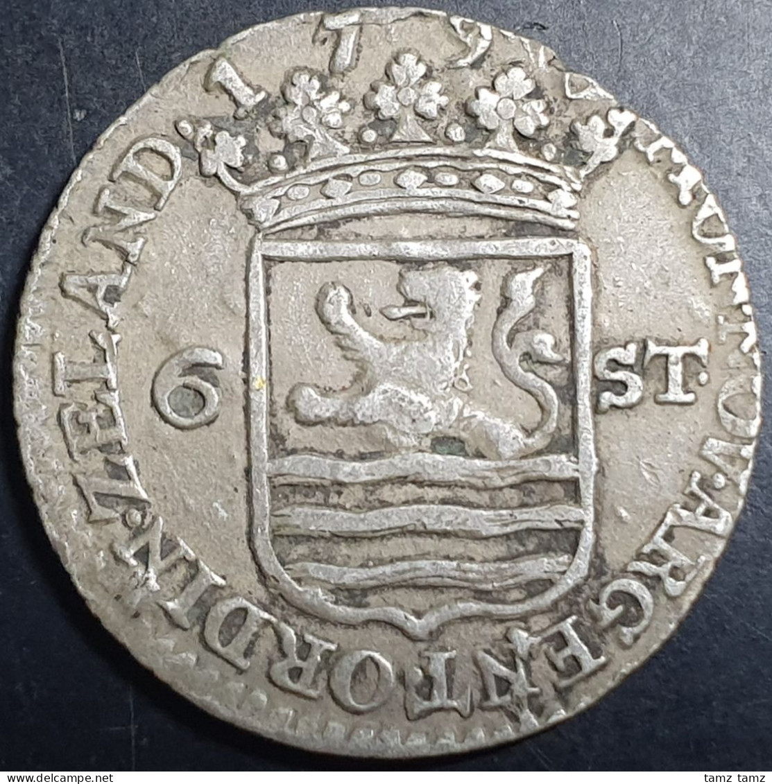 Netherlands 6 Stuivers Scheepjesschelling Zeeland 179X Silver VF Off Center - Monnaies Provinciales