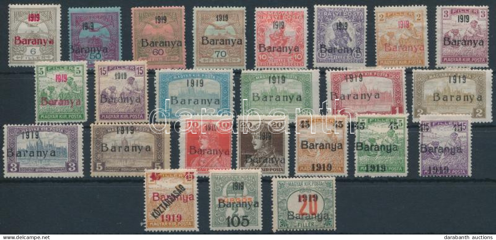 **, * Baranya I. 1919 24 Klf Bélyeg, Közte Tévnyomatok, Minden érték Bodor Vizsgálójellel (9.575) - Sonstige & Ohne Zuordnung