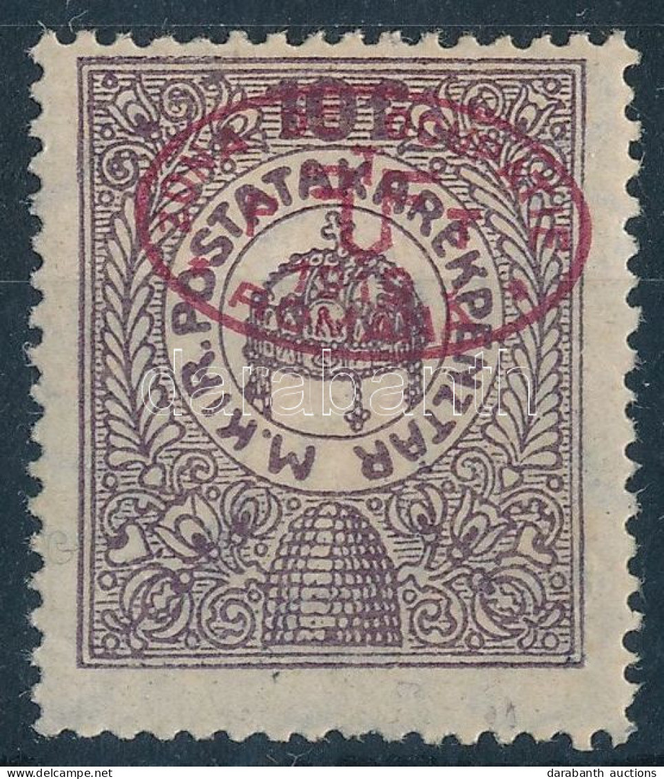 * Debrecen I. 1919 Postatakarék Bélyeg Piros Felülnyomással Bodor Vizsgálójellel (7.500) - Autres & Non Classés