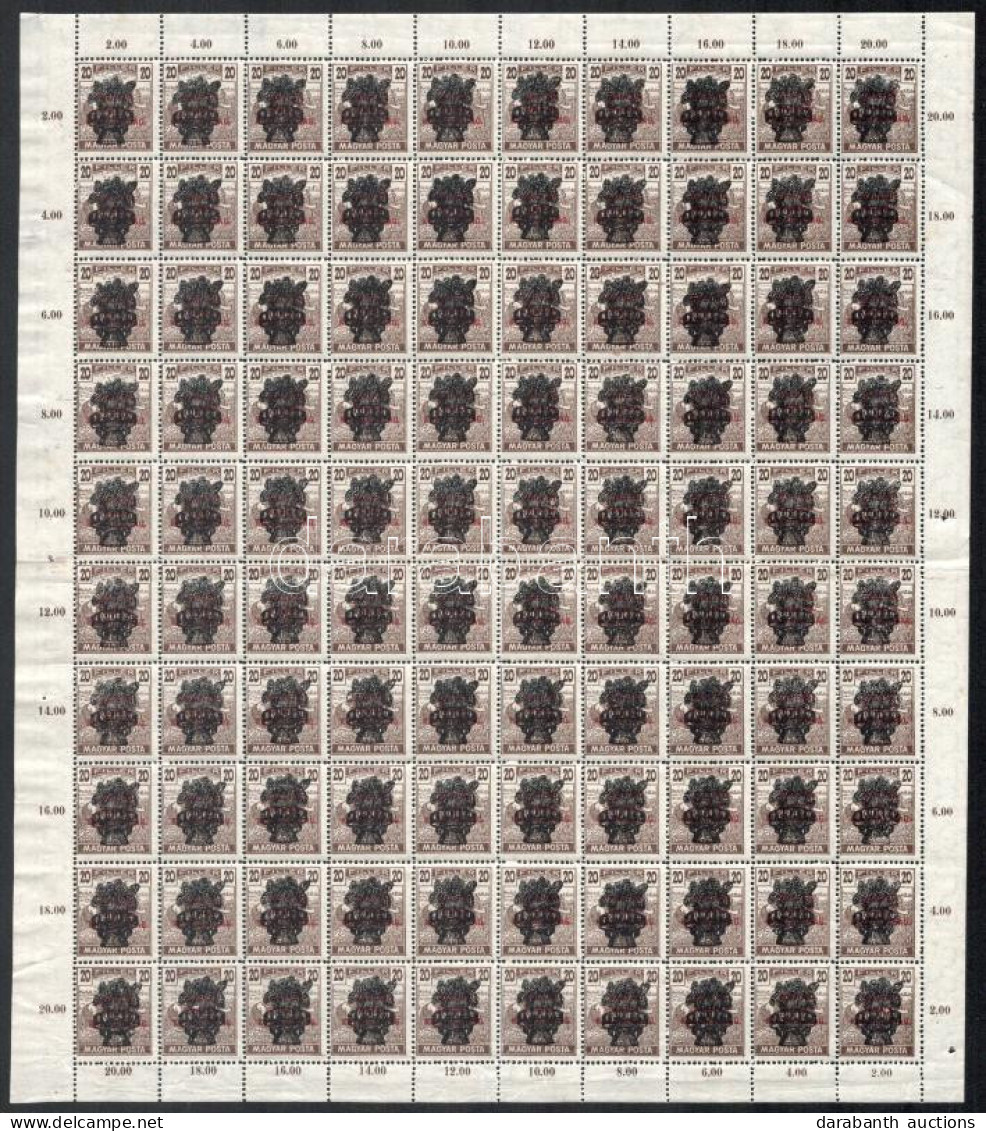 ** 1920 Búzakalász 20f Hajtott Teljes ívben (4.000) - Sonstige & Ohne Zuordnung