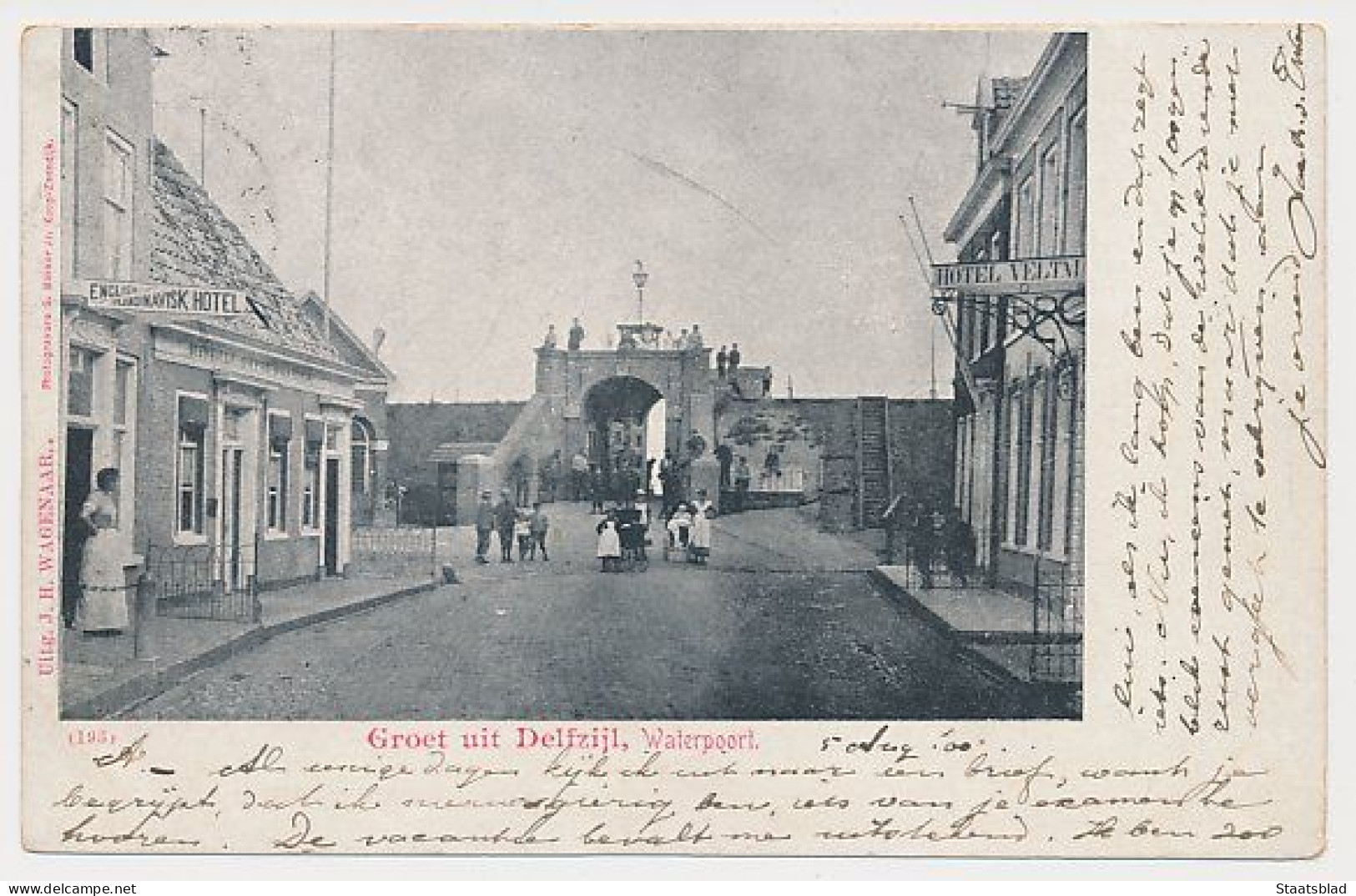 12- Prentbriefkaart Delfzijl 1900 - Waterpoort - Delfzijl