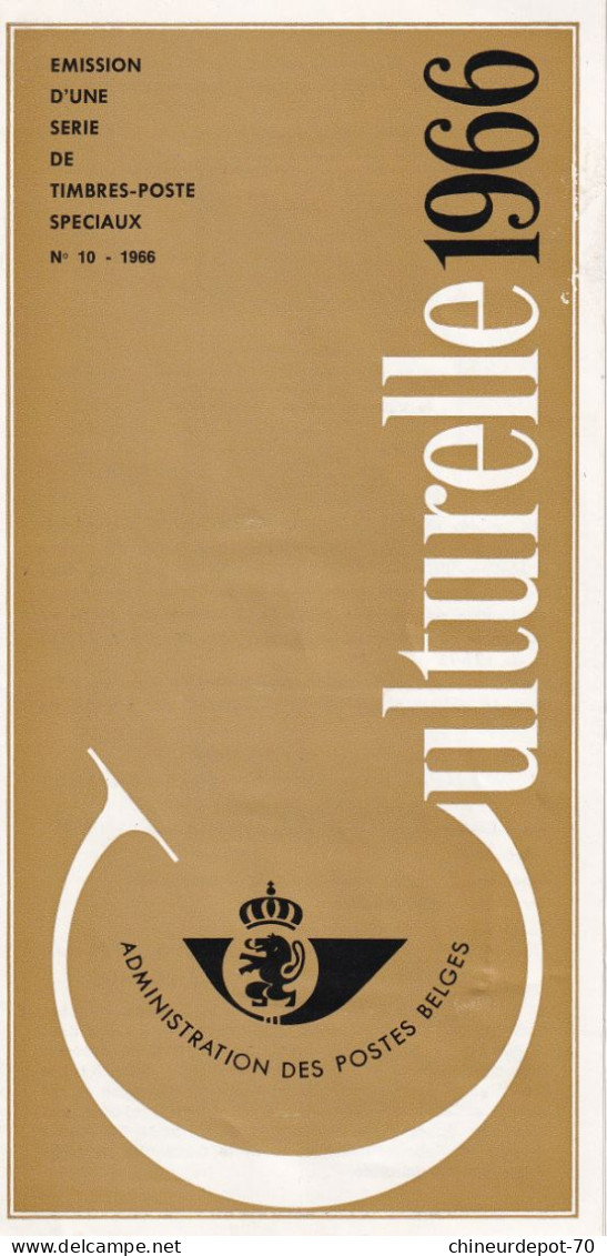 Administration Des Postes Belge émission D'une Série De Timbres Poste Spéciaux  N°10 1966 édité En Français - Covers & Documents