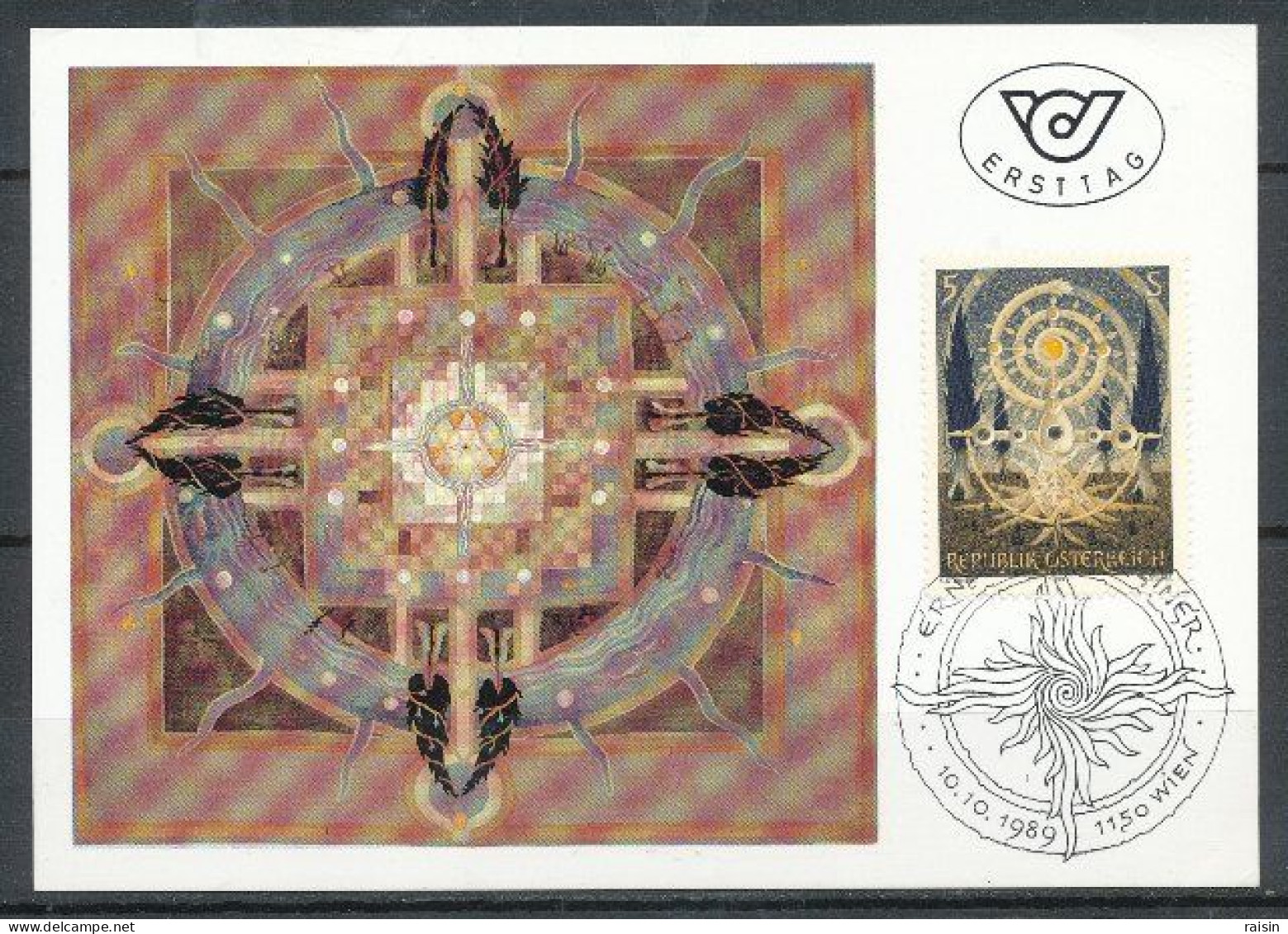 Autriche 1989  Carte Maximum Officielle N° 8 Art Moderne - Maximumkaarten