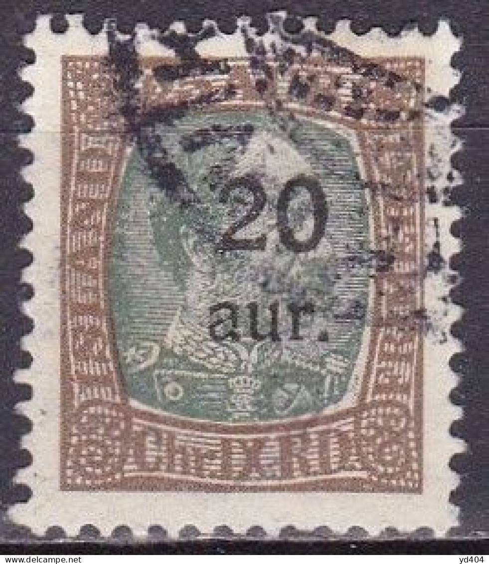 IS017C– ISLANDE – ICELAND – 1921-22 – KING CHRISTIAN IX OVERP. – SG # 140 USED 9,75 € - Usati