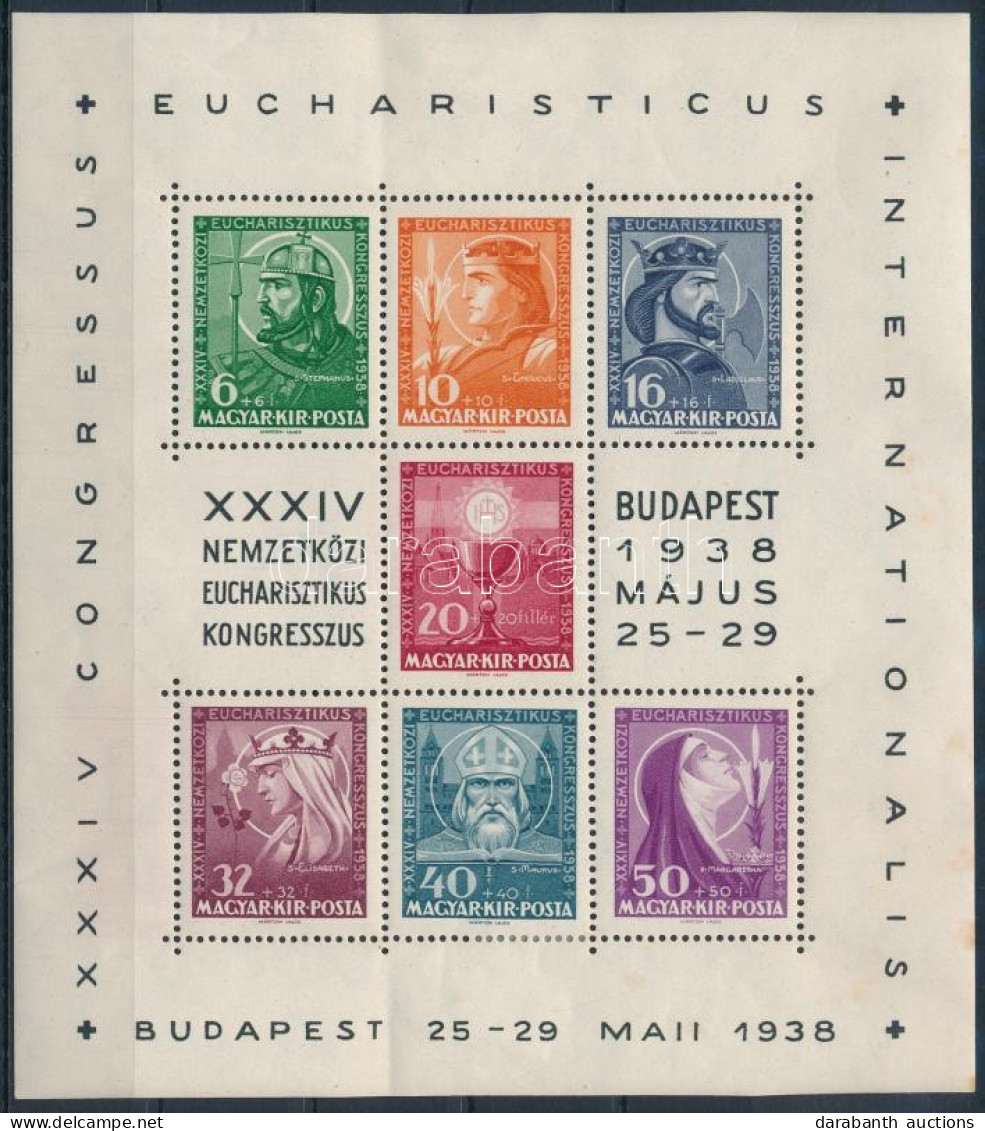 * 1938 Eucharisztikus Blokk (**10.000) (rozsda / Stain) - Altri & Non Classificati