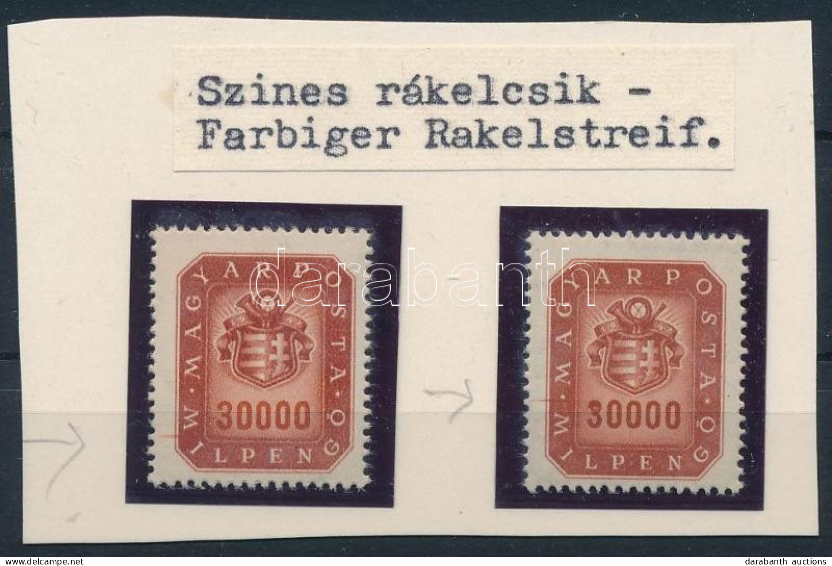 ** 1946 2 Db Milpengős 30.000 MP Rákel Csíkkal - Sonstige & Ohne Zuordnung