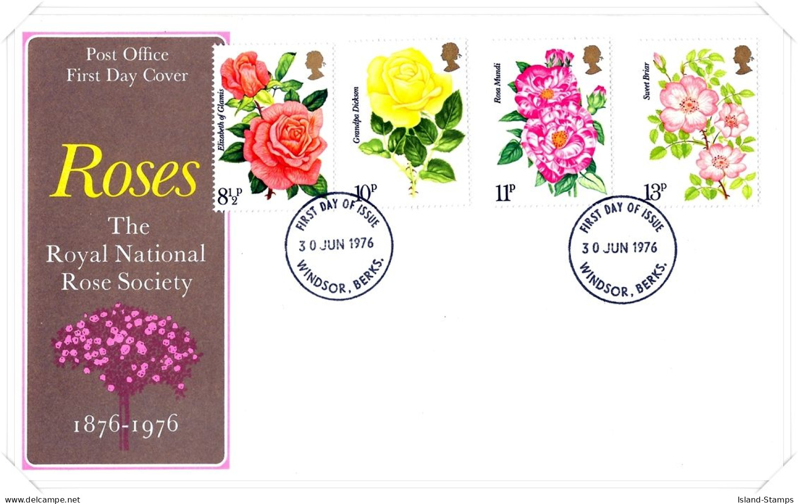 1976 Roses Unaddressed FDC Tt - 1971-1980 Decimale  Uitgaven