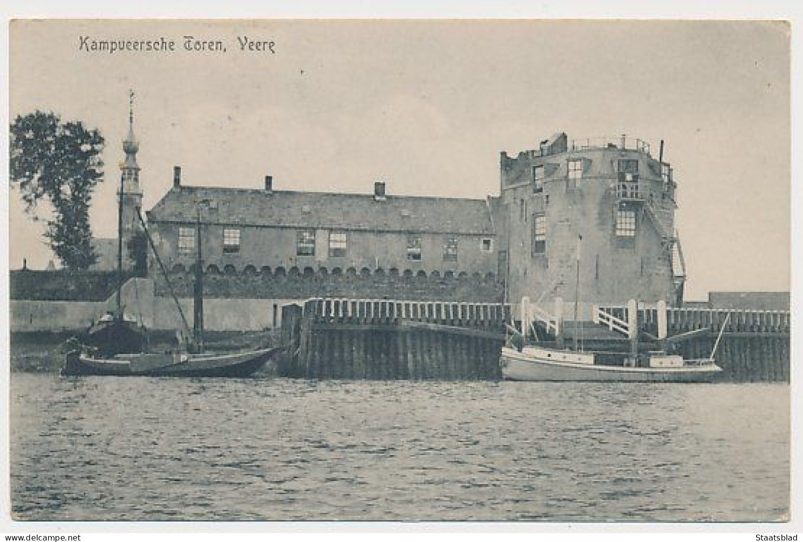 12- Prentbriefkaart Veere 1915 - Kampveersche Toren - Veere