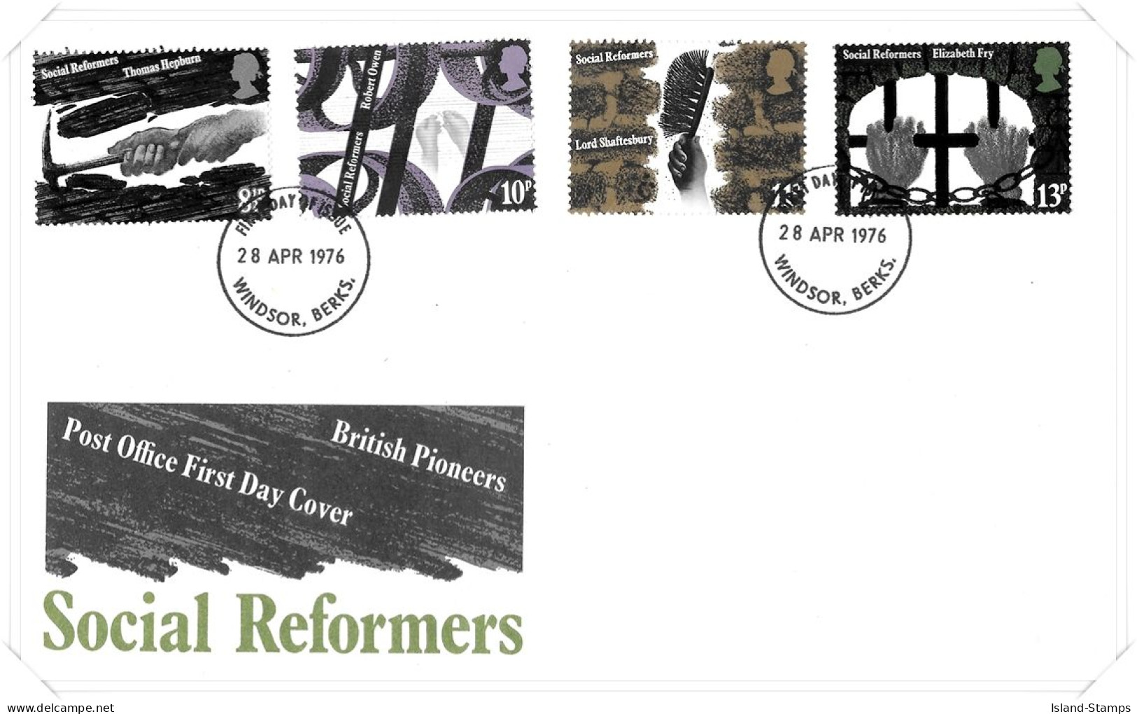 1976 Social Reformers Unaddressed FDC Tt - 1971-1980 Em. Décimales