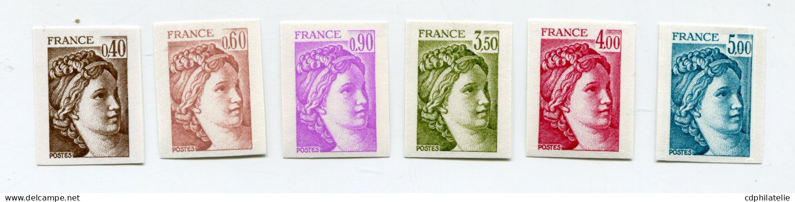 FRANCE N°2118 / 2123 ** NON DENTELES TYPE SABINE - 1981-1990