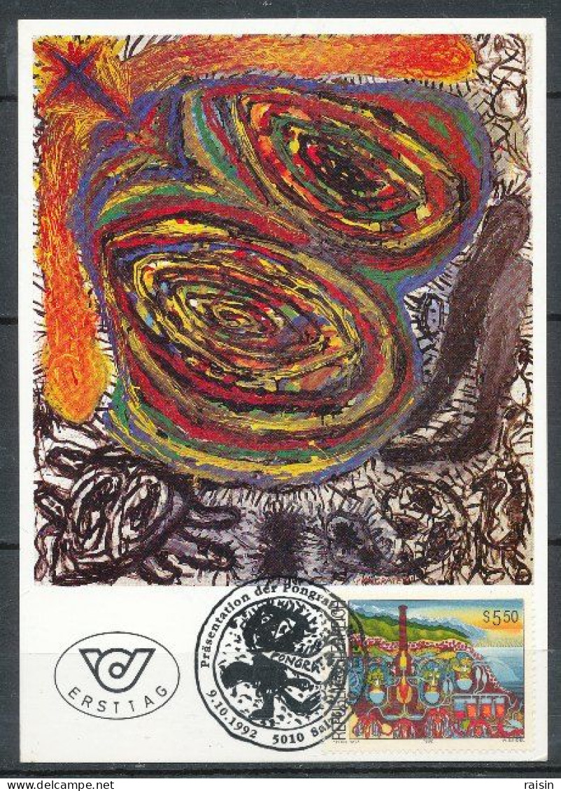 Autriche 1992  Carte Maximum Officielle N°11 Art Moderne - Cartoline Maximum