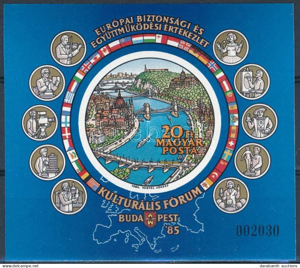 ** 1985 Európai Bizottsági és Együttműködési Értekezlet (IX.) - Kulturális Fórum, Budapest Vágott Blokk (ujjlenyomatok / - Otros & Sin Clasificación