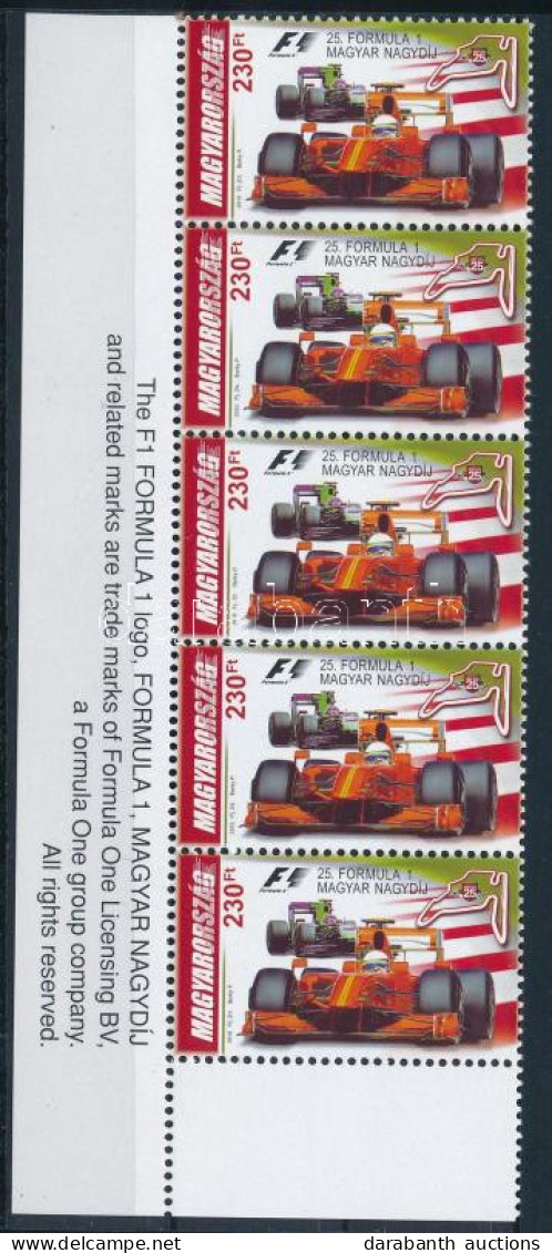 ** 2010 25. Formula 1 Magyar Nagydíj ívsarki ötöscsík Angol Nyelvű Felirattal (4.800) - Sonstige & Ohne Zuordnung