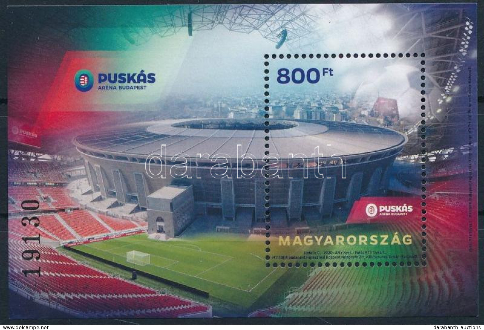 ** 2020 Puskás Aréna - Budapest Blokk (Névérték: 800) - Andere & Zonder Classificatie