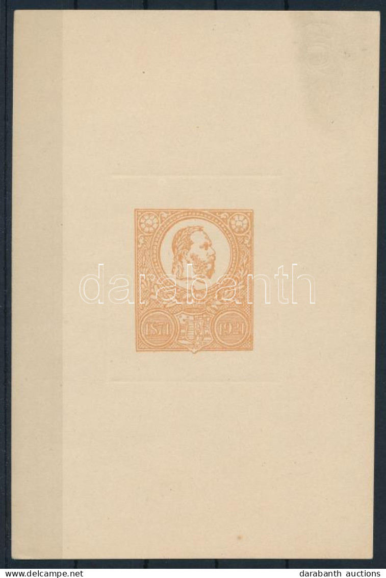 (*) 1921 50 éves A Kőnyomatos Bélyeg Sárga Emlékív Privát Essay / Souvenir Sheet - Autres & Non Classés
