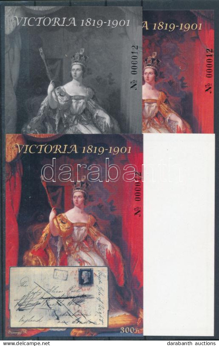 ** 2001/21 Victoria Királynő 4 Db-os Emlékív Garnitúra Azonos Sorszámmal - Altri & Non Classificati