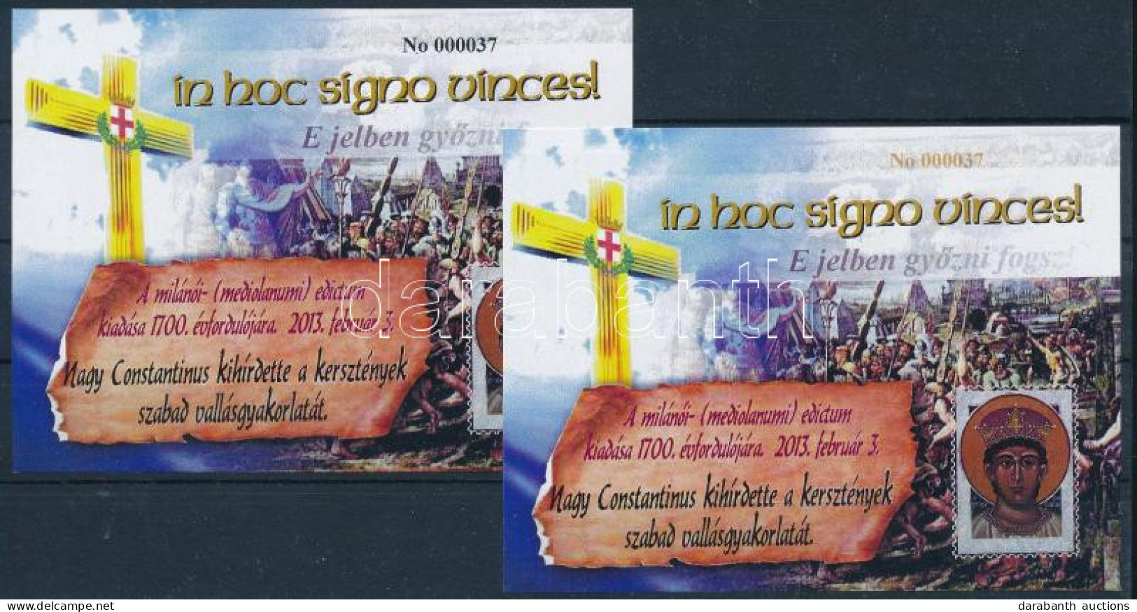 ** 2013 In Hoc Signo Vinces Emlékívpár - Autres & Non Classés