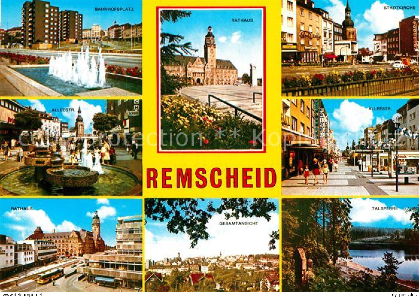 73009149 Remscheid Bahnhofsplatz Alleestr Rathaus Gesamtansicht Stadtkirche Tals - Remscheid