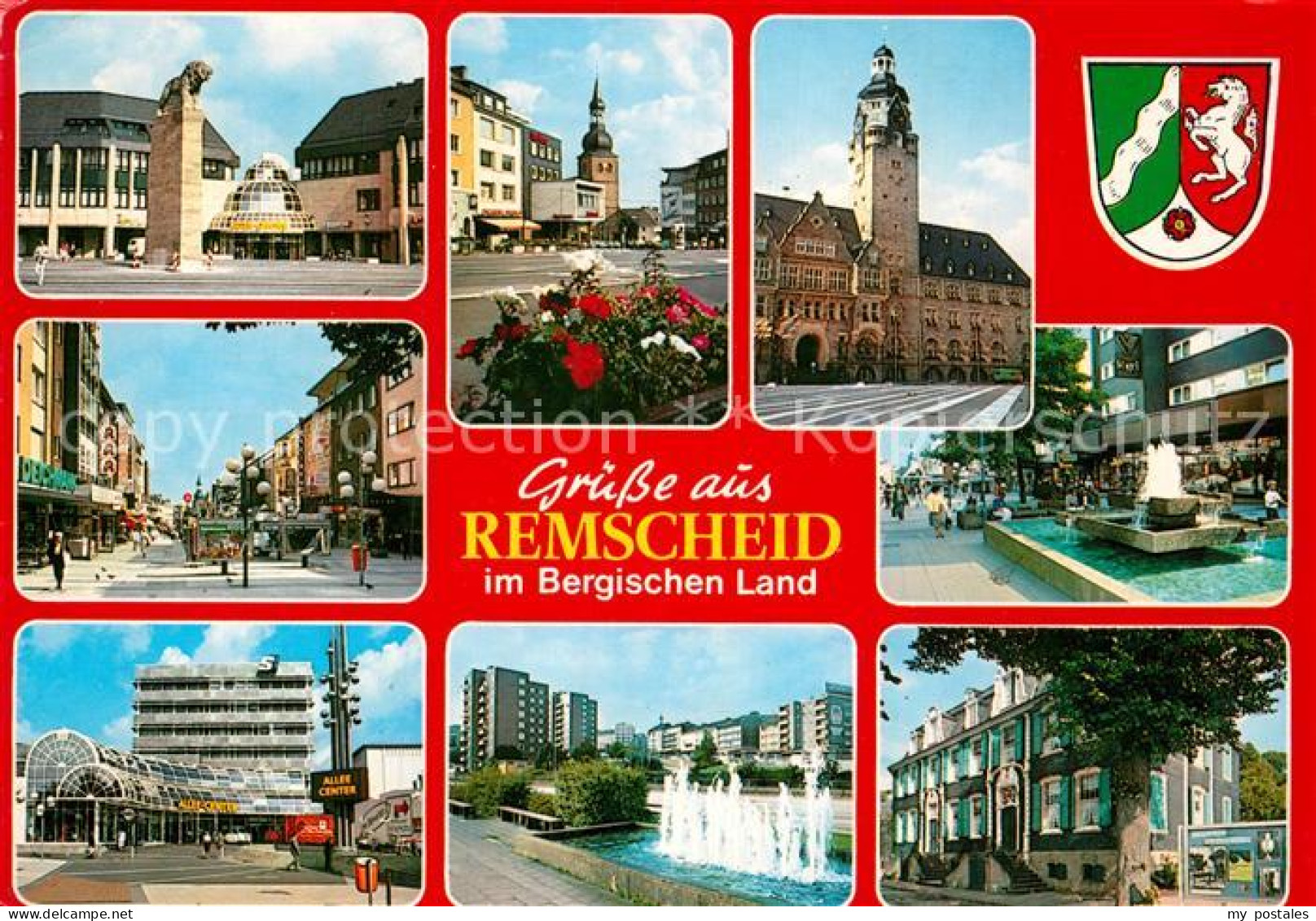 73009148 Remscheid Marktplatz Fussgaengerzone Allee Center Rathaus Brunnen Wasse - Remscheid