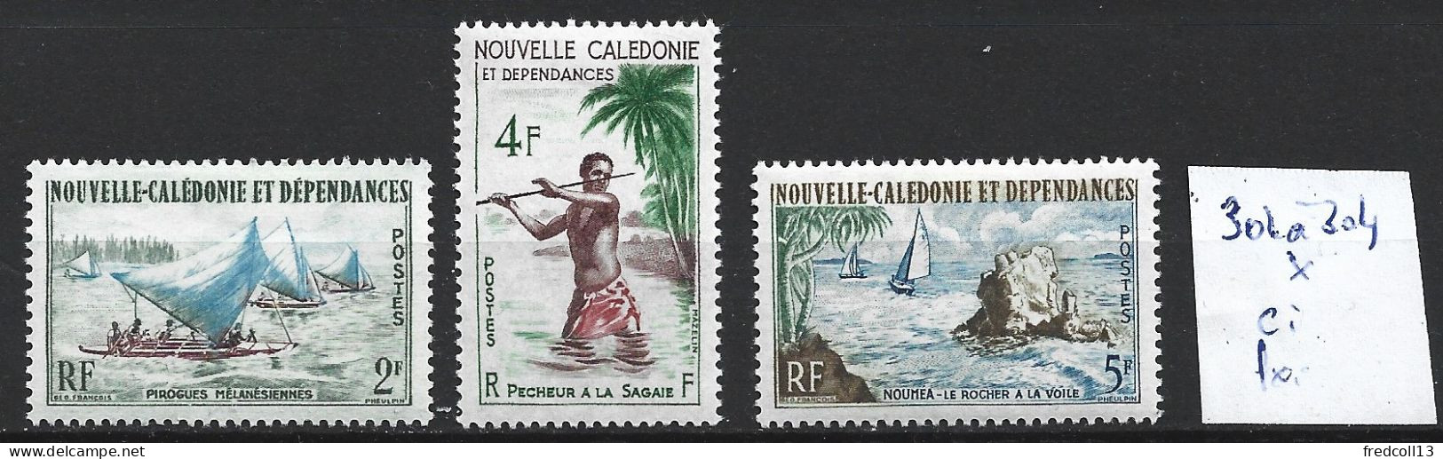 NOUVELLE-CALEDONIE 302 à 304 * Côte 5.10 € - Unused Stamps