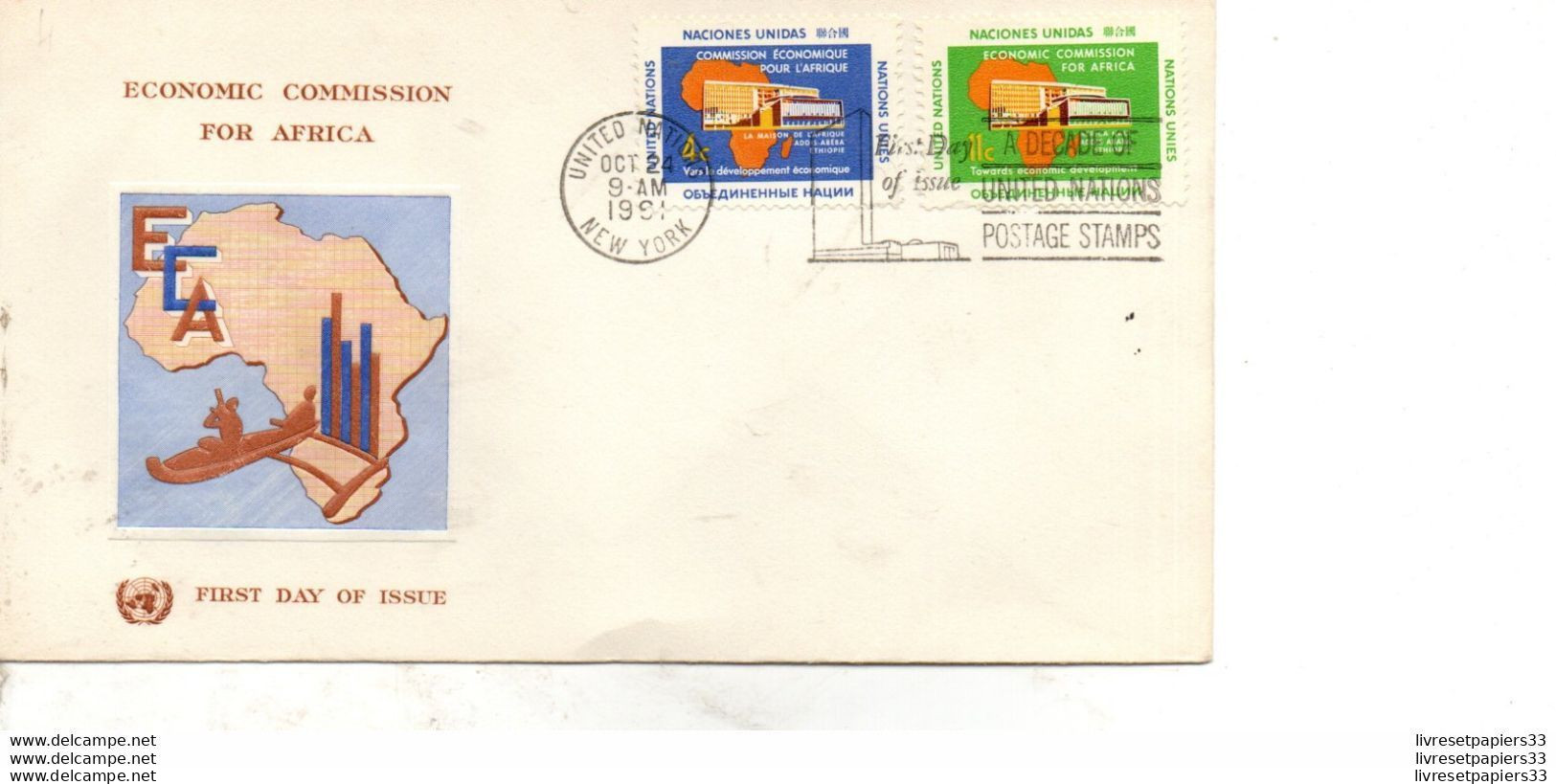 TIMBRES ECONOMIC COMMISSION FOR AFRICA First Day Of Issue - Cartas & Documentos