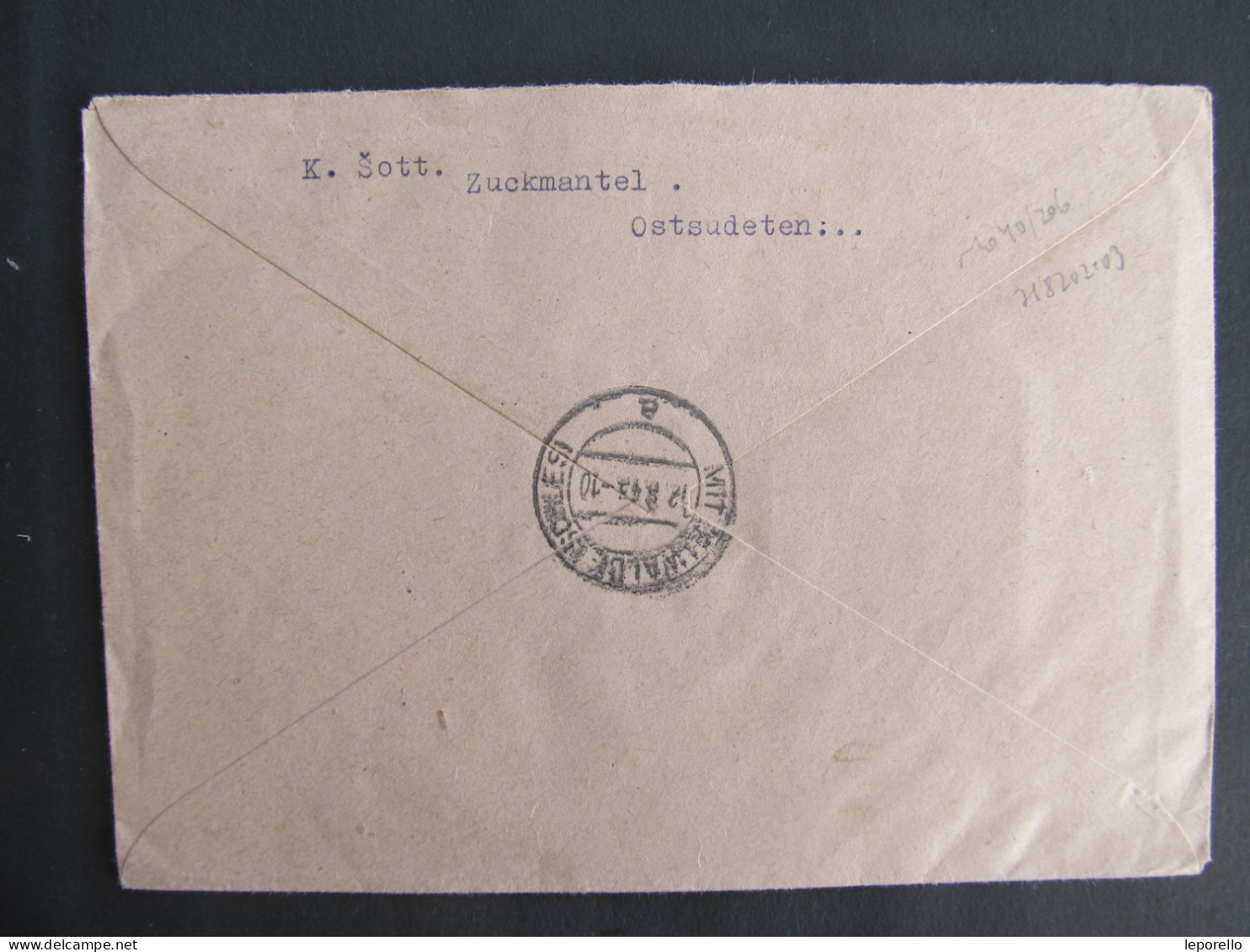 BRIEF Zuckmantel - Mittelwalde 1943 Sudetenland //// D*46982 - Région Des Sudètes