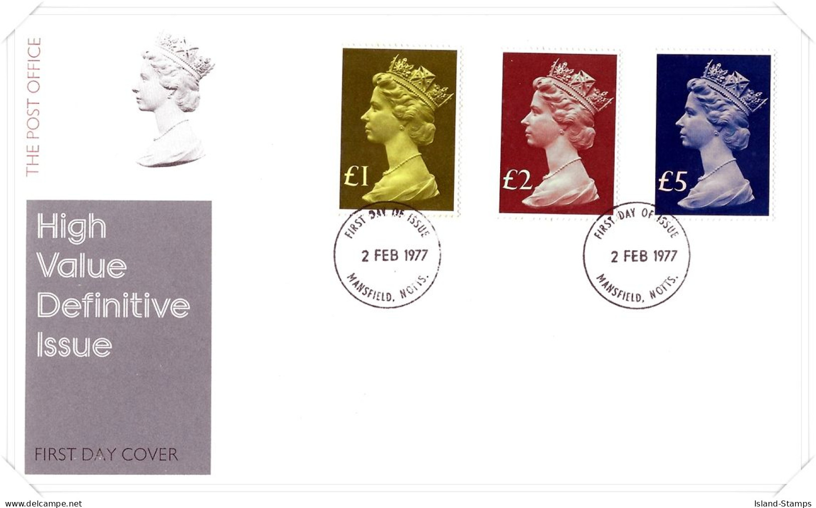 1977 High Value Definitives Unaddressed FDC Tt - 1971-1980 Decimal Issues