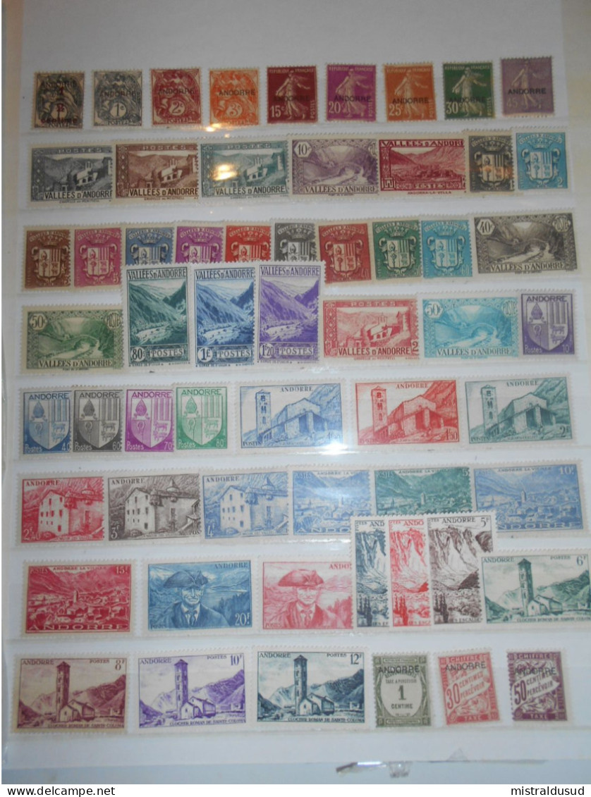 Andorre Français Collection  , 60 Timbres Neufs  (  Charniere) - Collections
