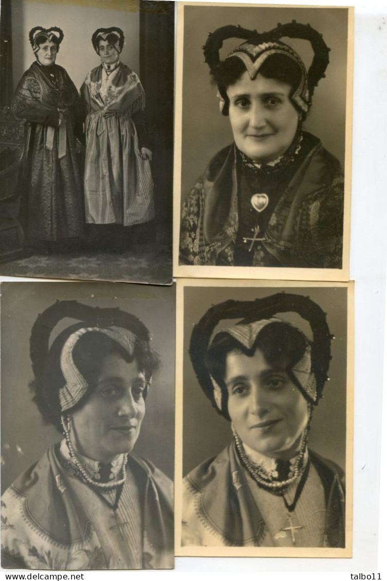 Lot De 4  Photos Sur Les Costumes Traditionnels Et Coiffes De Savoie - Photo Lançon Chambery - Franche-Comté