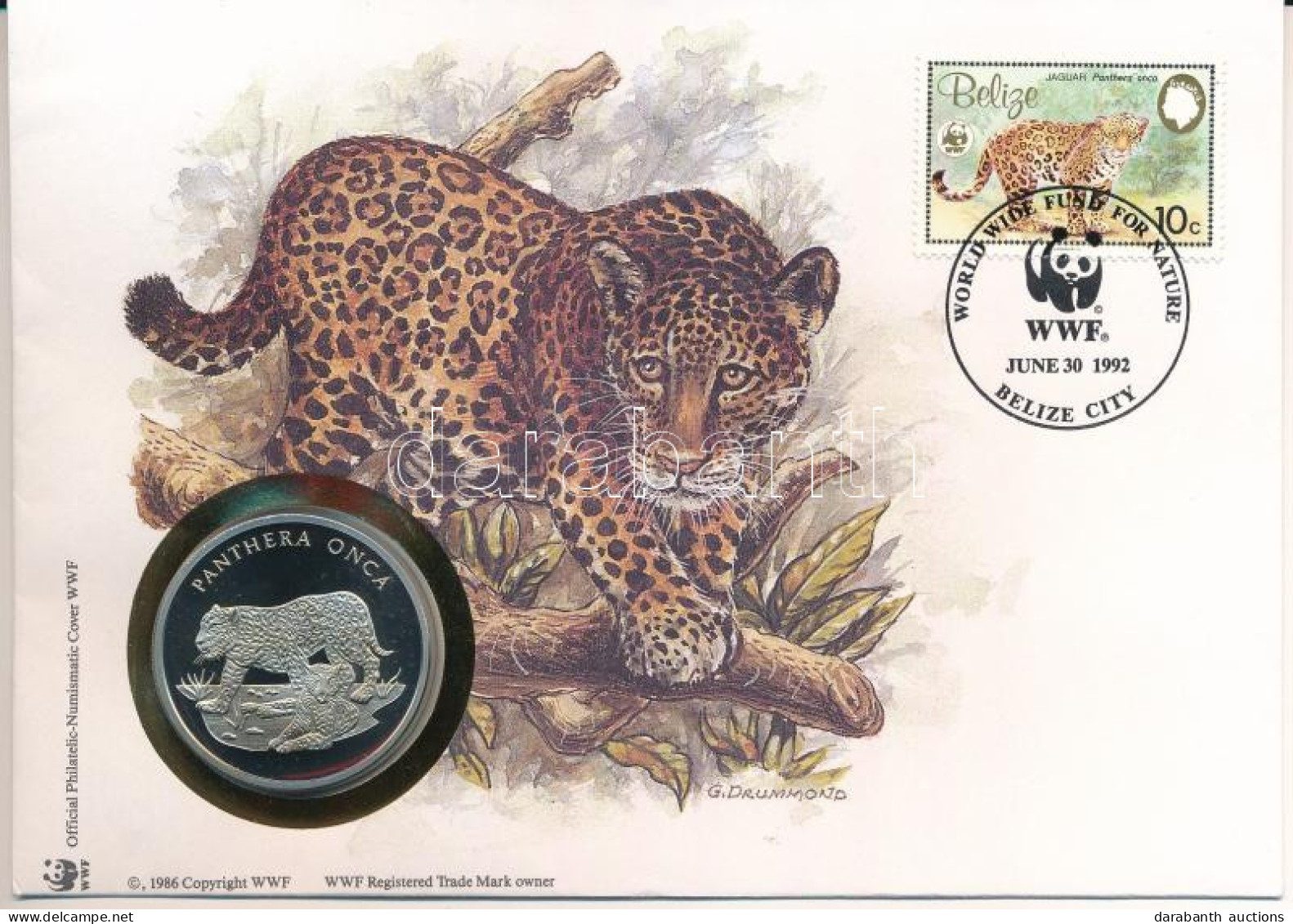 Belize DN (1991) "A Világ Vadvédelmi Alap (WWF) 30. évfordulója - Panthera Onca (Jaguár)" Kétoldalas Fém Emlékérem érmés - Sin Clasificación