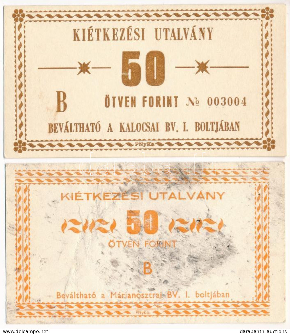 Kalocsa / Börtönpénz DN "Kiétkezési Utalvány" 50Ft (2xklf) T:UNC,VG Hungary / Kalocsa / Prison Note ND "Food Voucher" 50 - Non Classificati