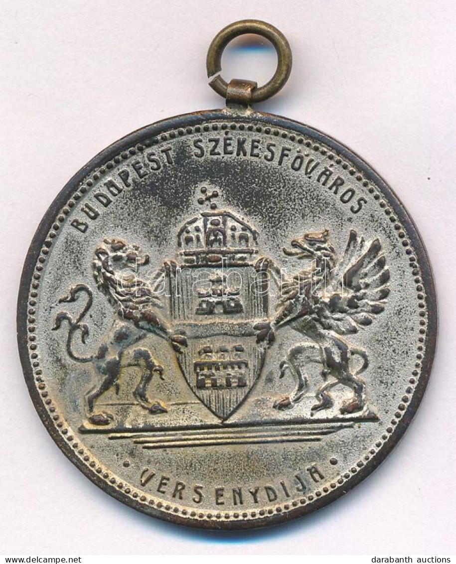 ~1930. "Budapest Székesfőváros Versenydíja" Kétoldalas, Ezüstözött Bronz Díjérem Füllel (40mm) T:XF,VF Kopott Ezüstözés - Non Classificati