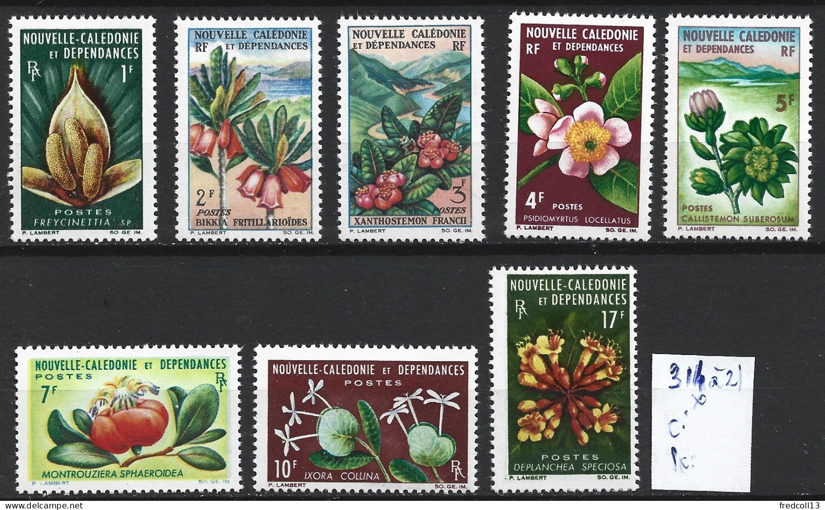 NOUVELLE-CALEDONIE 314 à 21 Oblitérés Côte 43.50 € - Unused Stamps