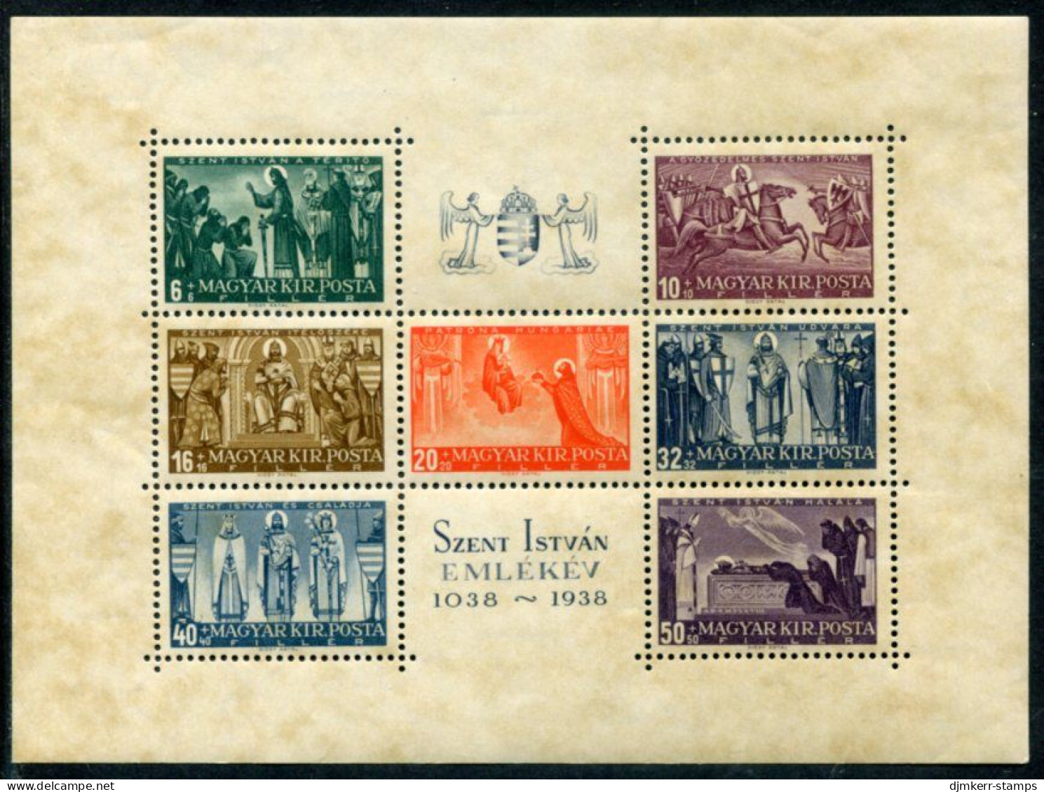 HUNGARY 1938 St.Stephen Anniversary  Block MNH / **.  Michel Block 4 - Unused Stamps