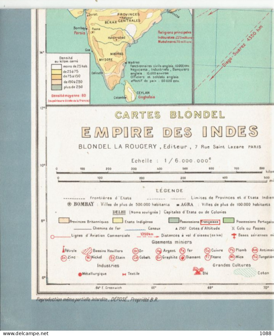 EMPIRE Des INDES - Carte Stradali