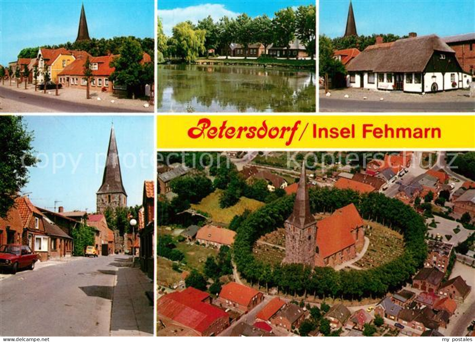 73008336 Petersdorf Fehmarn Ortsansichten Kirche Fliegeraufnahme Petersdorf - Fehmarn