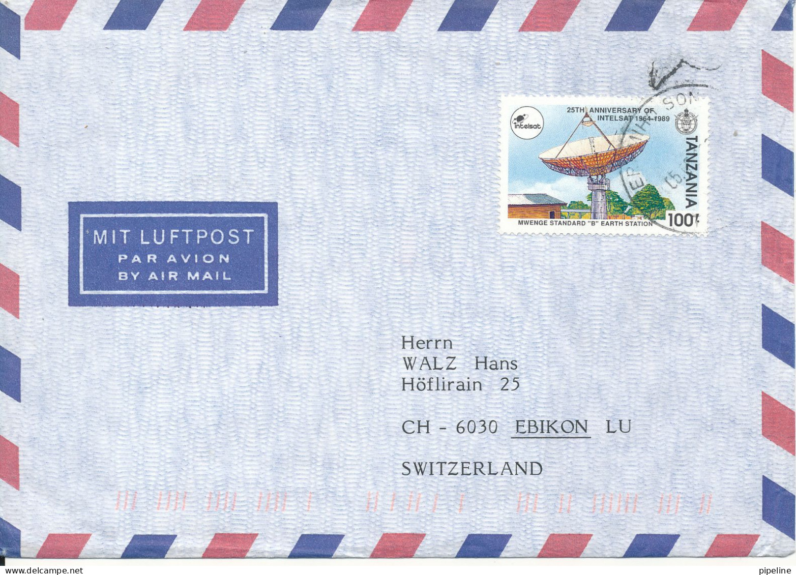 Tanzania Air Mail Cover Sent To Switzerland 1990 Single Franked - Tansania (1964-...)