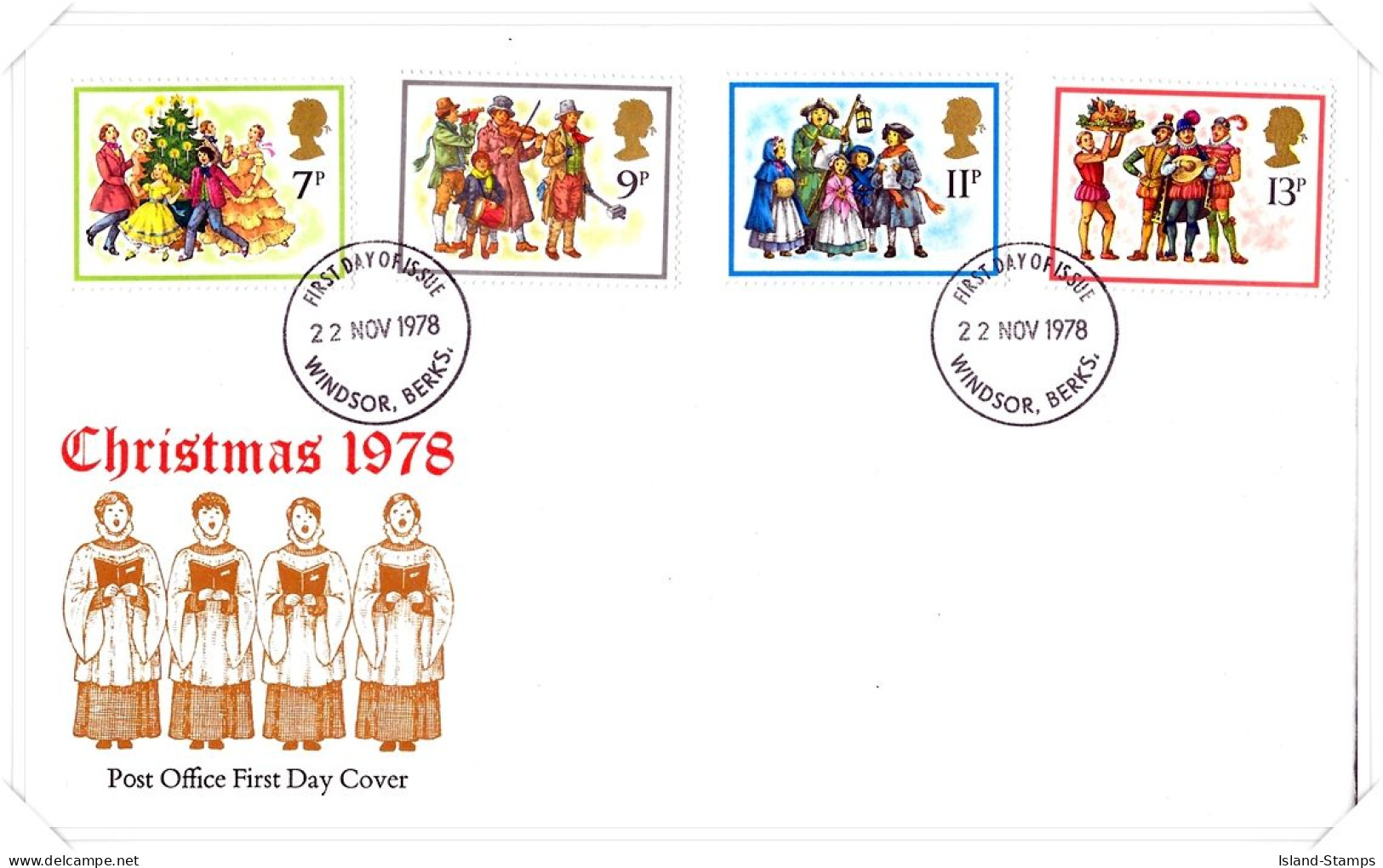 1978 Christmas Unaddressed FDC Tt (2) - 1971-1980 Decimale  Uitgaven