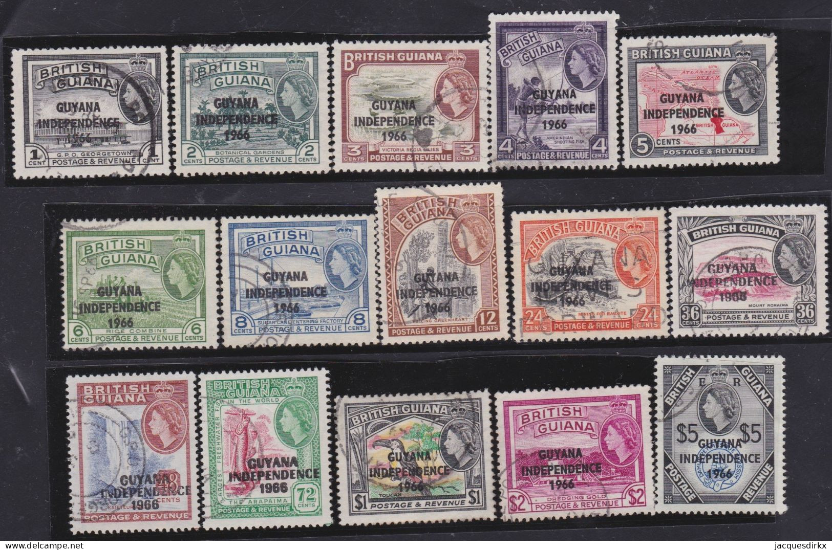 Guiana         .   SG    .  Serie  15 Stamps  .  Mixed Watermarks   .     O       .    Cancelled - Guyane Britannique (...-1966)