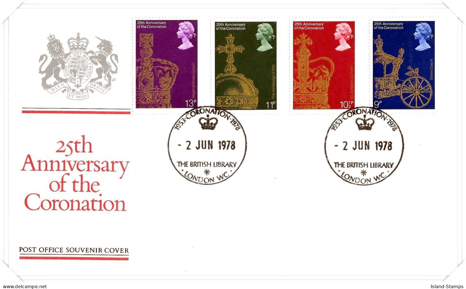 1978 Coronation Anniversary Unaddressed FDC Tt - 1971-1980 Dezimalausgaben