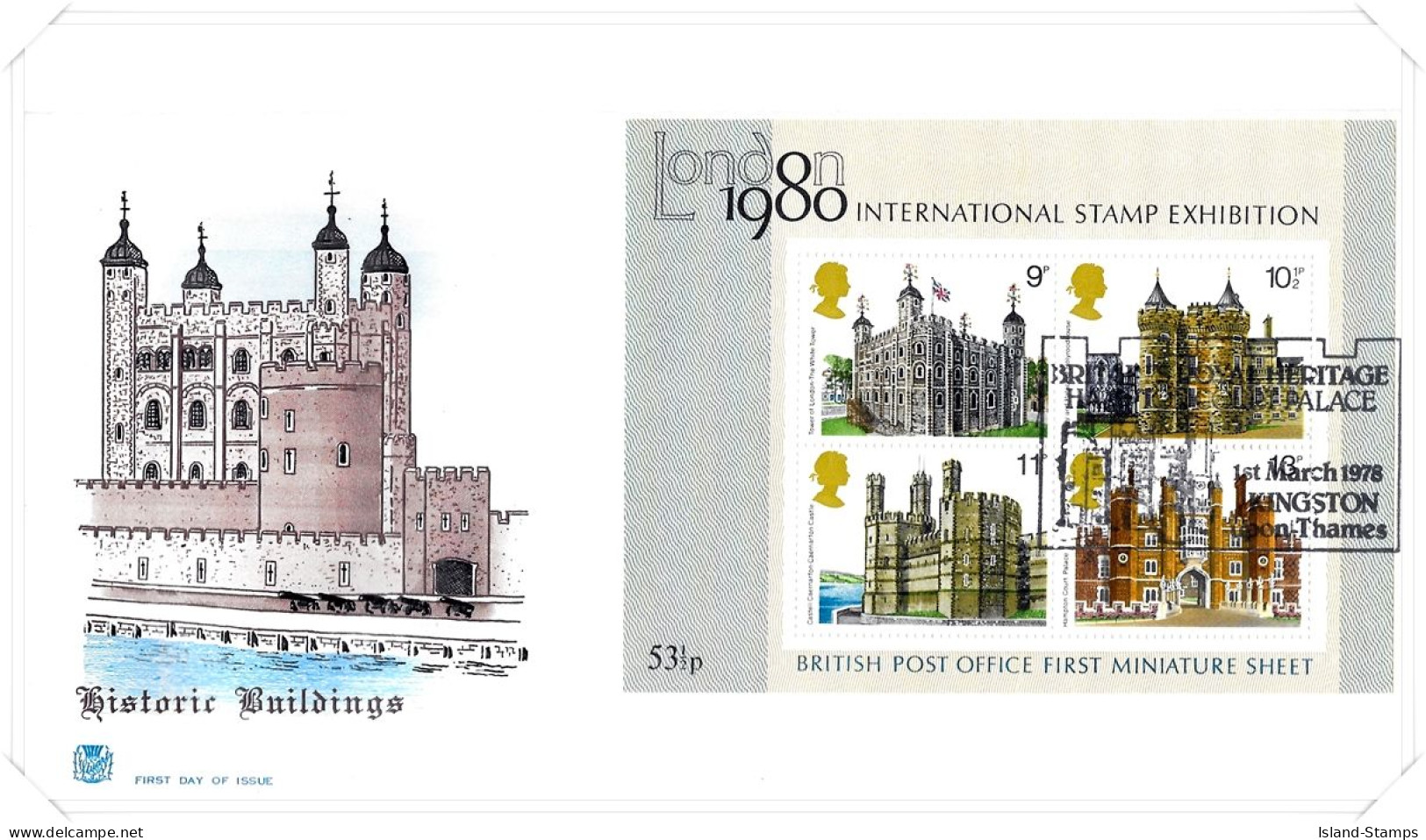 1978 Historic Buildings Ms Unaddressed FDC Tt - 1971-1980 Decimale  Uitgaven