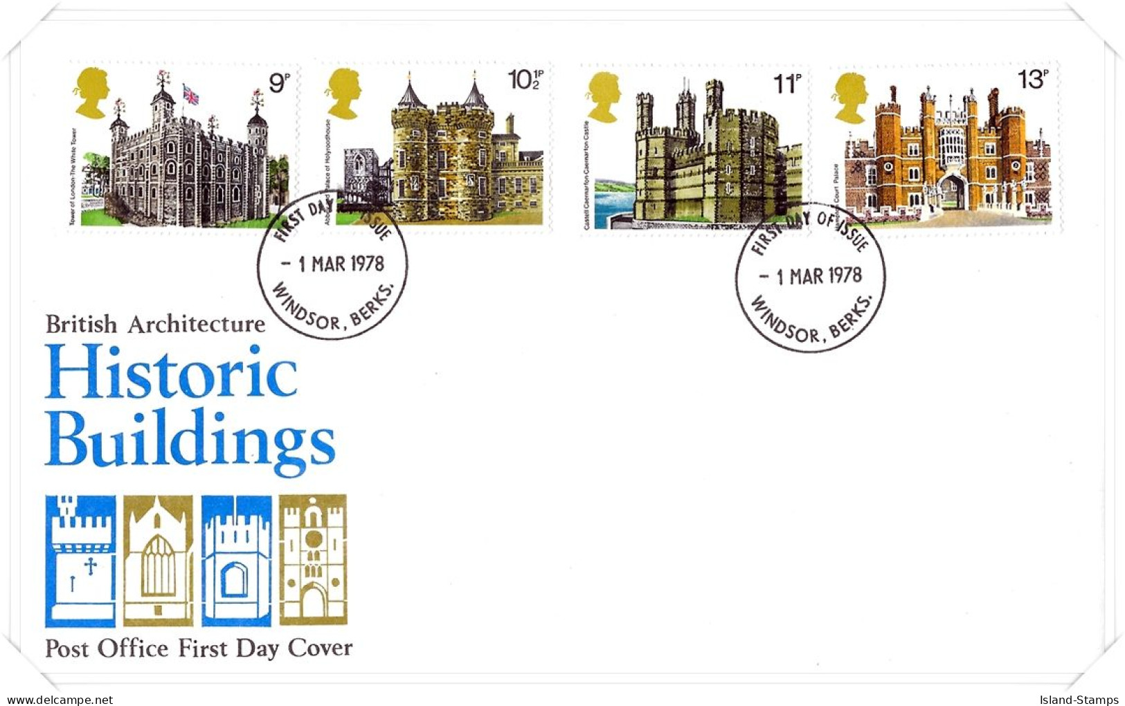 1978 Historic Buildings Unaddressed FDC Tt - 1971-1980 Decimal Issues