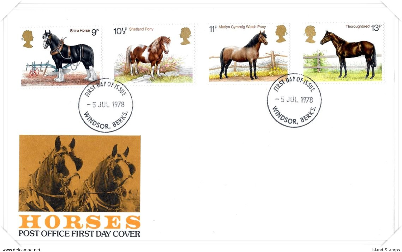 1978 Horses Unaddressed FDC Tt (2) - 1971-80 Ediciones Decimal