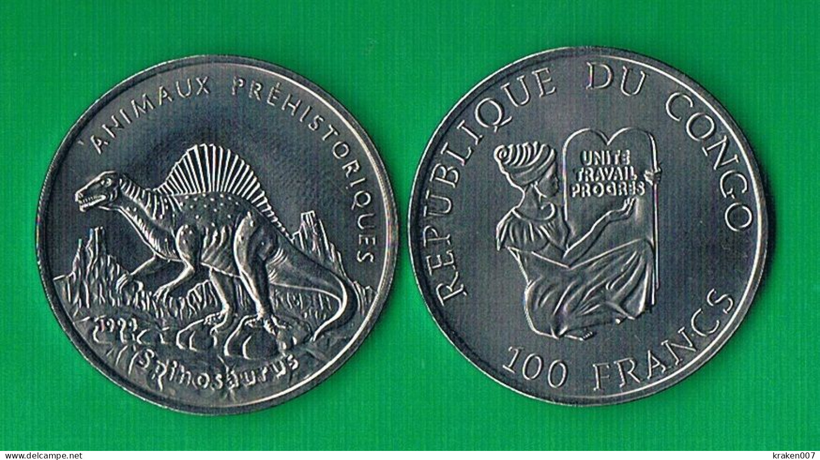 Congo 100 Francs - Spinosaurus - 1994 - Congo (Democratic Republic 1998)